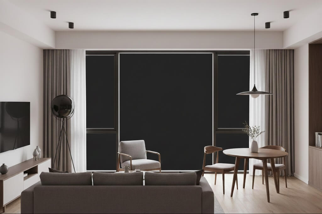 Blackout privacy film for windows