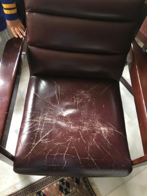 Cracked Leather Office Chair clear uv blocking window film