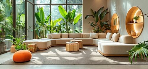 Lounge with plants