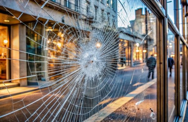 Shattered Storefront Window 1 uv blocking window film for storefront