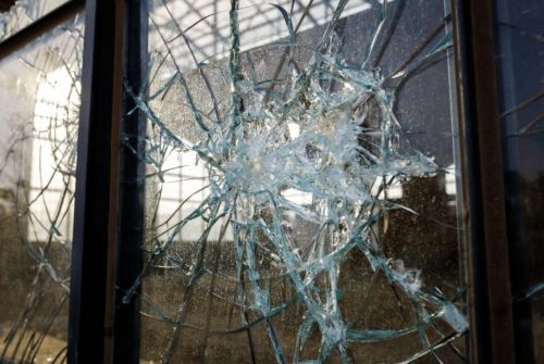 Shattered glass door 1