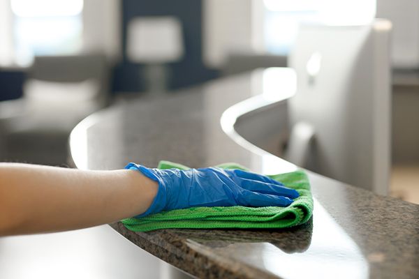 Cleaning reception counter