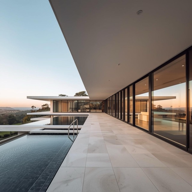 Modern house with lots of windows Medium modern house buildings with lots of windows