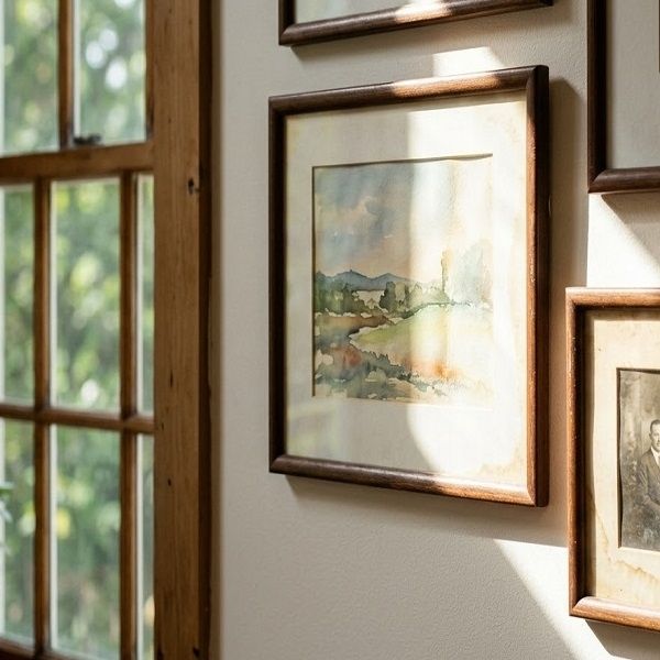 Sunlight degrading artwork.