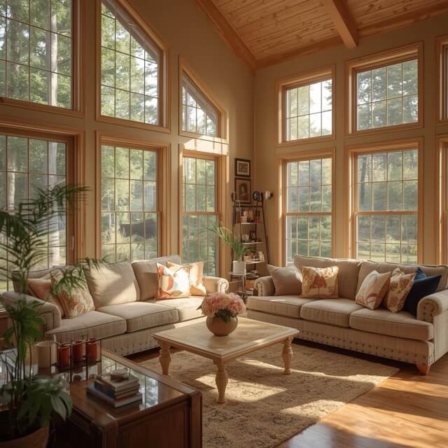 interior living room lit up by natural light from windows (1) Medium interior living room lit up by natural light from windows