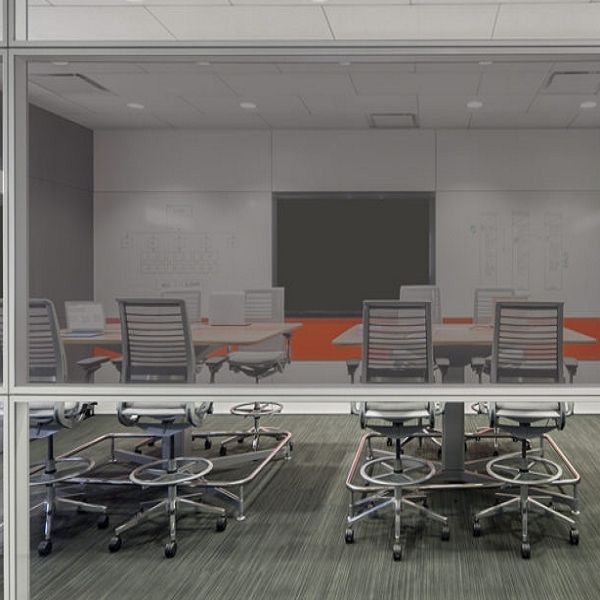 Office with privacy window film.