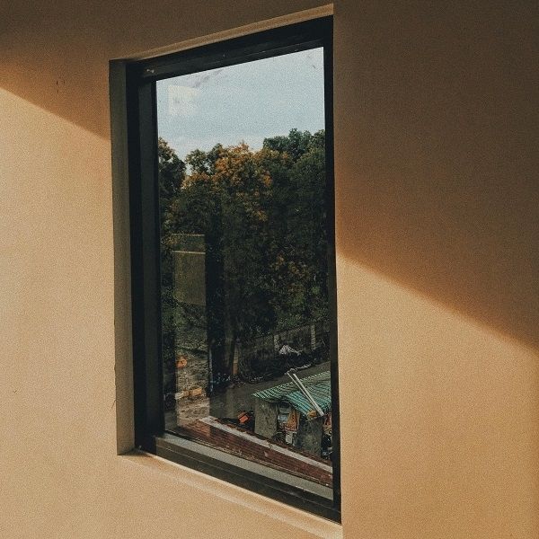 Privacy window film reflecting light.