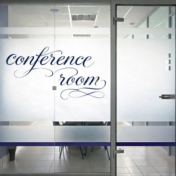 Frosted glass conference room