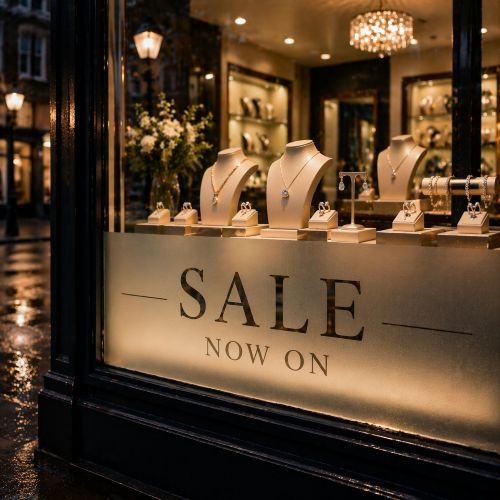 Retail Store Frosted Sale Sign